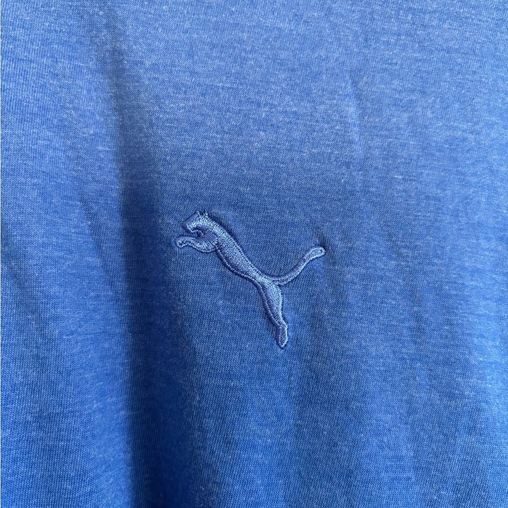 Puma Men's Vibrant Blue Long Sleeve hooded Tee - Picture 3 of 4